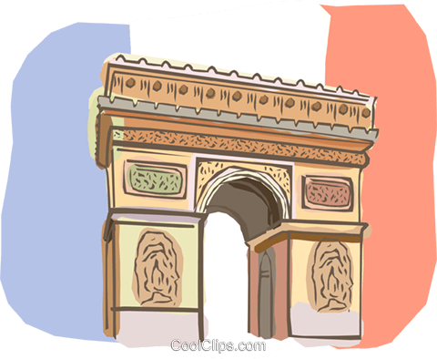 Paris, France, Arc De Triomphe Royalty Free Vector - Arc De Triomphe Clipart Png (480x394), Png Download