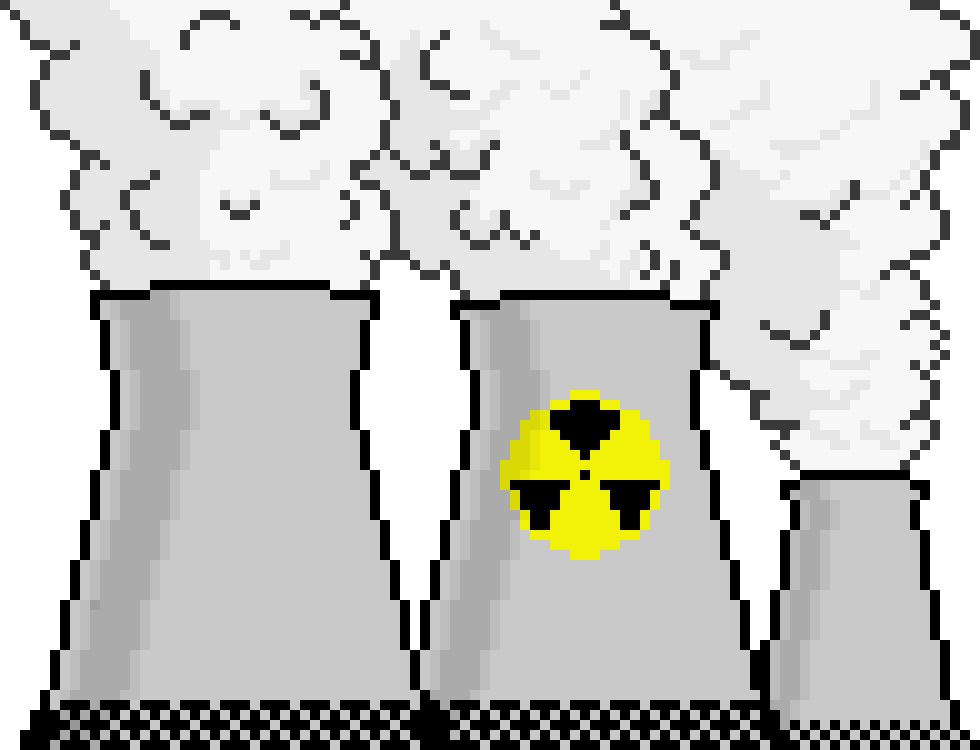 Nuclear Power Plant - Nuclear Reactor Pixel Art (980x750), Png Download