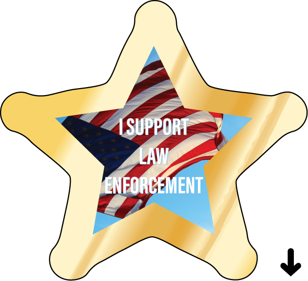 Sheriff Star Recognition Label, 4cp - Sheriff (610x555), Png Download