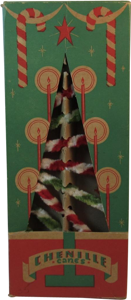 Chenille Candy Canes In Original Box Vintage Christmas - Christmas Ornament (1031x1031), Png Download