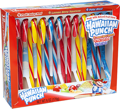 Hawaiian Punch Candy Canes - Hawaiian Punch Candy Twists, Flavored, Fruit Juicy (432x376), Png Download