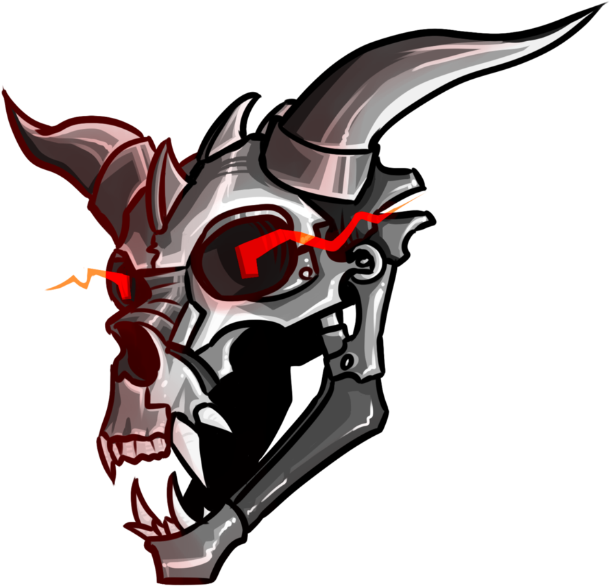 A Disembodied Robot Head - Robotic Dragon Skull (913x876), Png Download