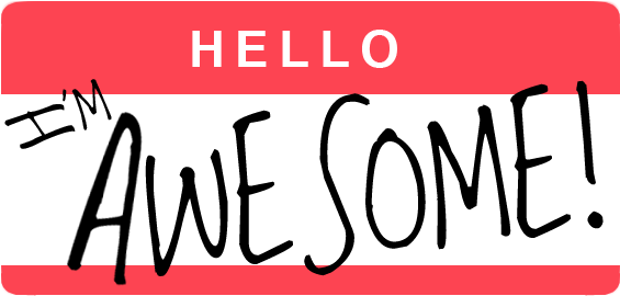 Hell I'm Awesome Logo Photo Helloimawesome - Hello I'm Awesome Name Tag (600x300), Png Download