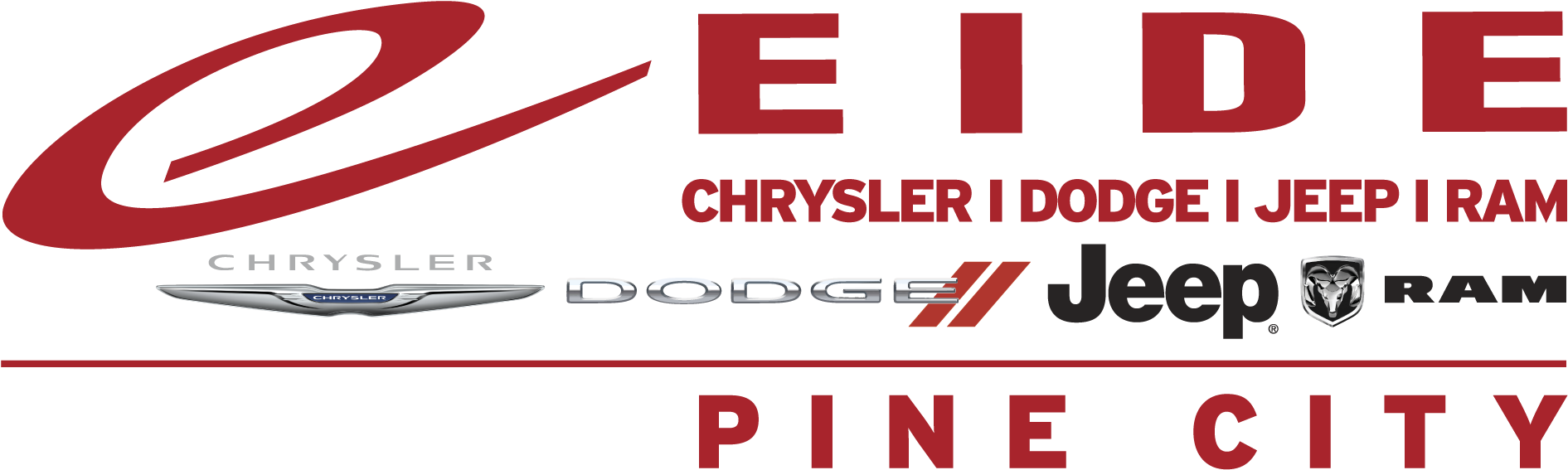 Eide Chrysler Pine City - Dodge (1942x589), Png Download