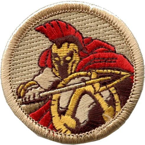 Spartan Patrol Patch - Boy Scout Badge Png (490x500), Png Download