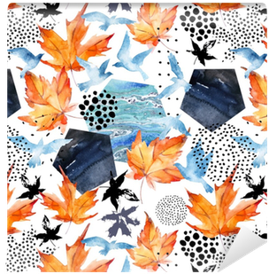 Autumn Watercolor Background - Abstract Summer Geo Pattern On Sport Watch (400x400), Png Download