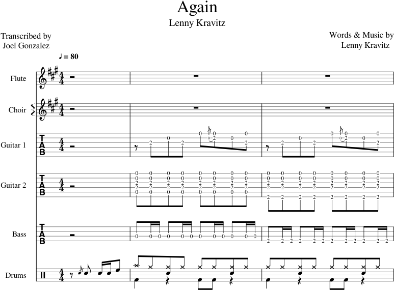 Again Sheet Music Composed By Words & Music By Lenny - Sheet Music (850x1100), Png Download