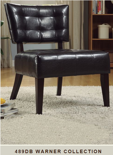 Homelegance Warner Faux Leather Accent Chair, Dark (500x500), Png Download