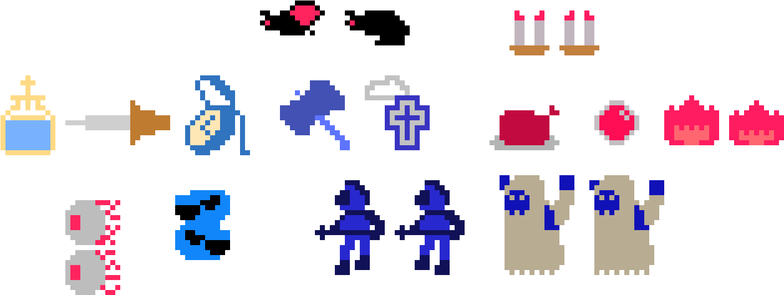 Castlevania Items/enemies, Atari 2600-style - Pixel Castlevania Art (1630x680), Png Download
