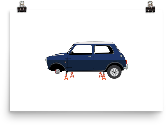 Illustrated Print - Fiat 126 (1000x1000), Png Download