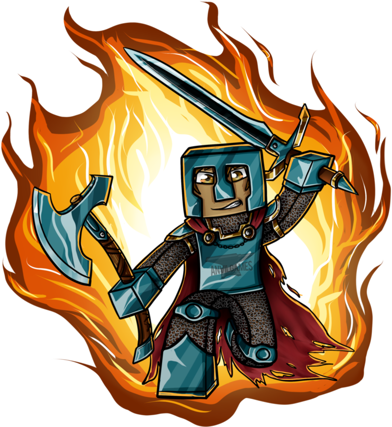 Image - Minecraft Art Diamond Warrior (879x908), Png Download