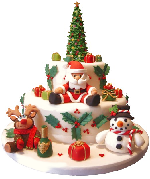 Cute Christmas Cakes (523x640), Png Download