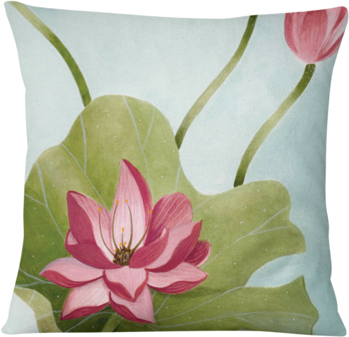 Cojin Flor De Loto - Painting (500x485), Png Download