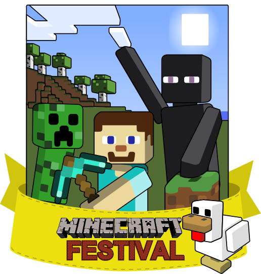 Minecraft Fest - Cartoon (516x541), Png Download