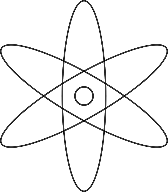 Atom, Atomic Nucleus, Science, Symbol, Radioactive - Black And White Science Clip Art (560x640), Png Download