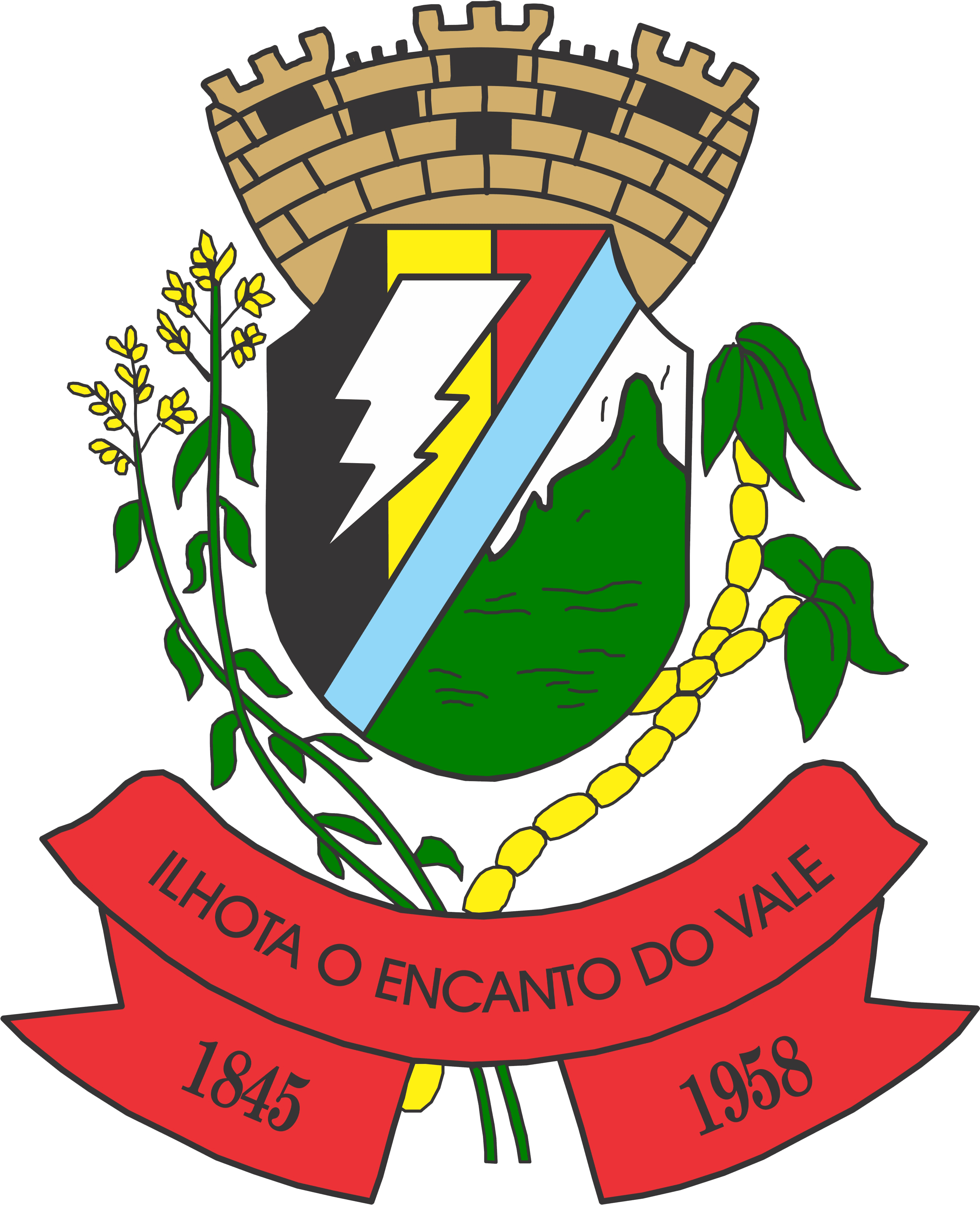 Brasão Oficial Do Município De Ilhota Baixar Imagem - Prefeitura De Ilhota (2871x3528), Png Download