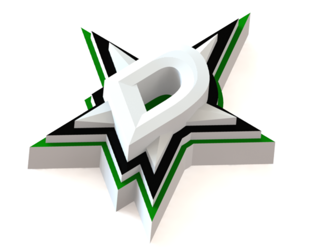 Dallas Stars Logo 3d Print - Dallas Stars 3d Logo (667x500), Png Download