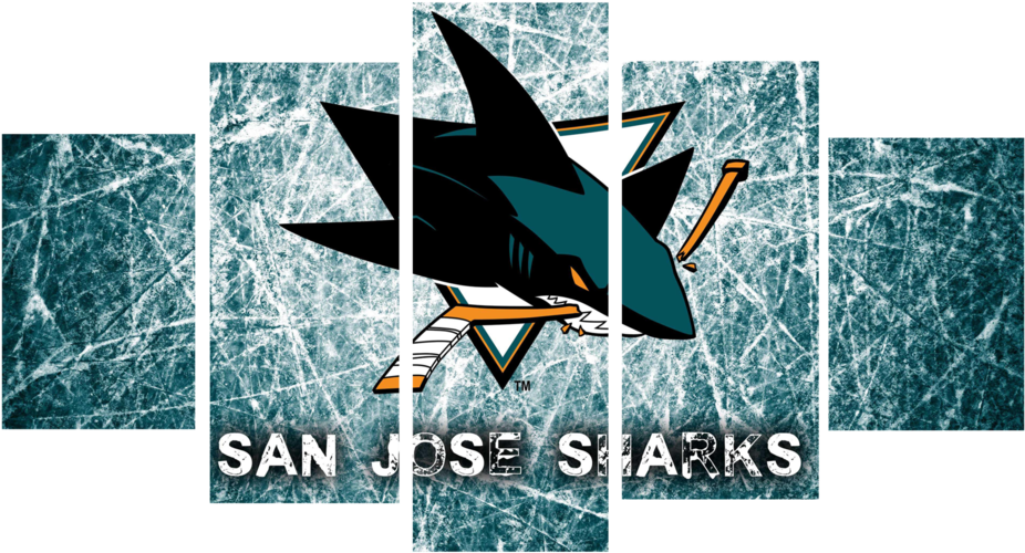 Hd Printed San Jose Sharks Logo 5 Pieces Canvas - Hockey Minnesota Wild Logo 4k (1024x641), Png Download