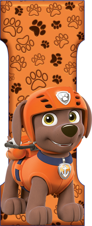 *✿**✿*i*✿**✿*de Alfabeto Decorativo - Paw Patrol Zuma Letter (301x736), Png Download