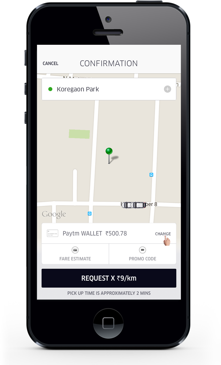 Cash Payments - Uber India App (800x1200), Png Download