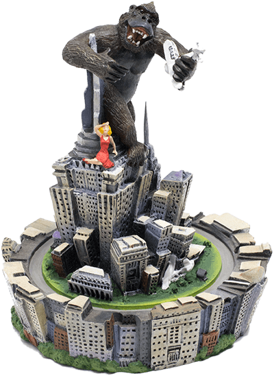 Franklin Mint Limited Edition Glass Dome Collectible - King Kong Empire State Building Toy (400x548), Png Download