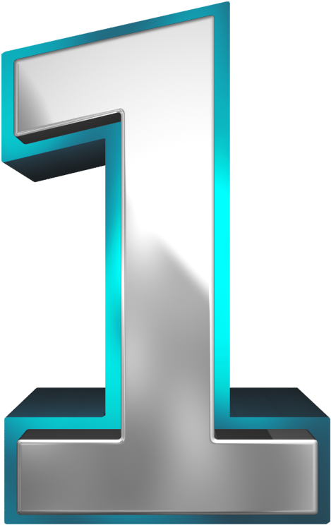 Jpg Transparent Metallic And Blue Number One Png Clipart - Metallic Number 1 Png (582x793), Png Download