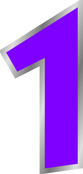 Number 1 Purple Clip Art - Purple Number 1 (282x594), Png Download