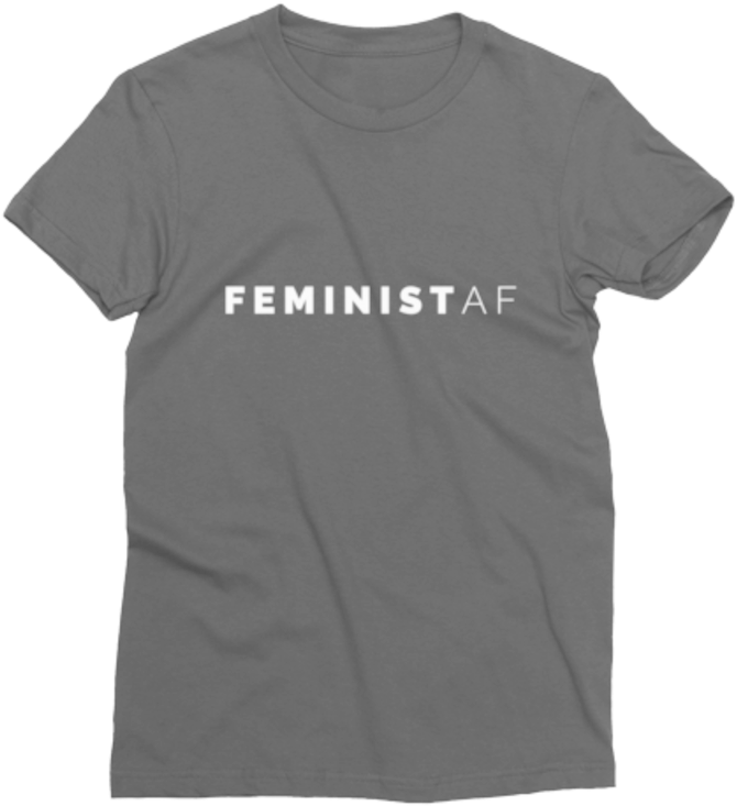 Feminist Af T-shirt Black (800x800), Png Download