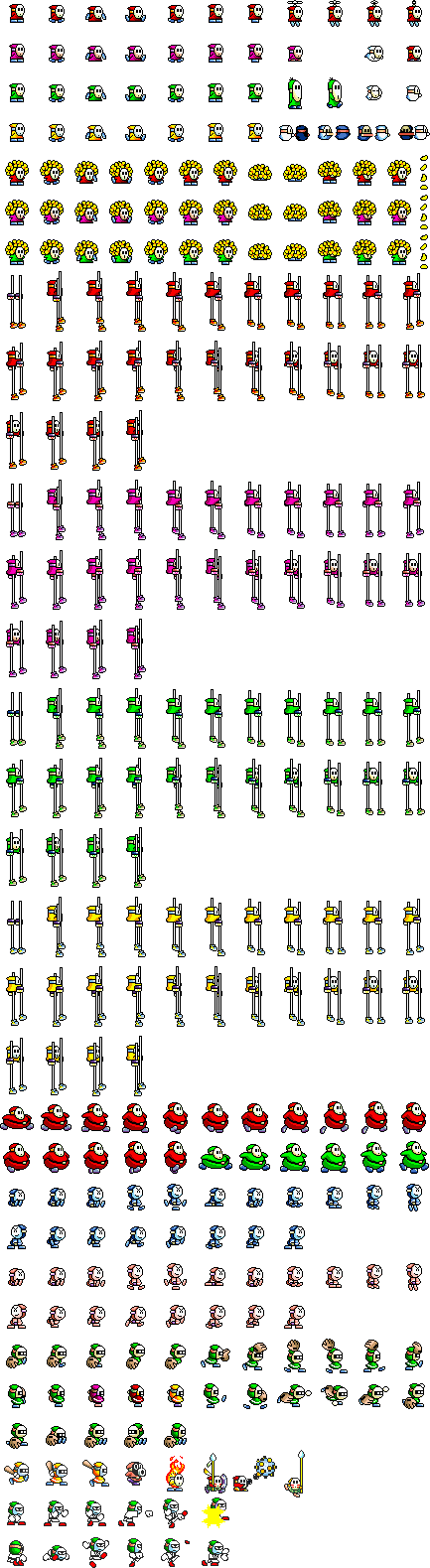 Clip Freeuse Super Mario World S Island Sprites Smw - Super Mario World (433x1579), Png Download