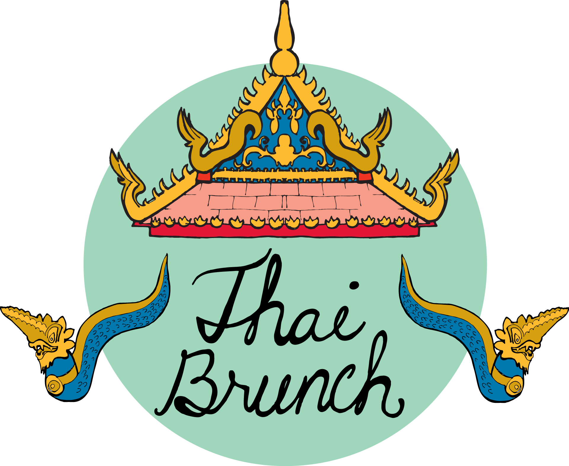 Breakfast At The Buddhist Temple - Thai Temple Drawing Simple (1920x1572), Png Download
