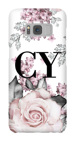 Personalised Pink Floral Rose Initials Samsung Galaxy - Mobile Phone (480x480), Png Download