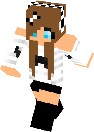 Mustache Girl With Bow Skin - Bow On Minecraft Skin (317x453), Png Download