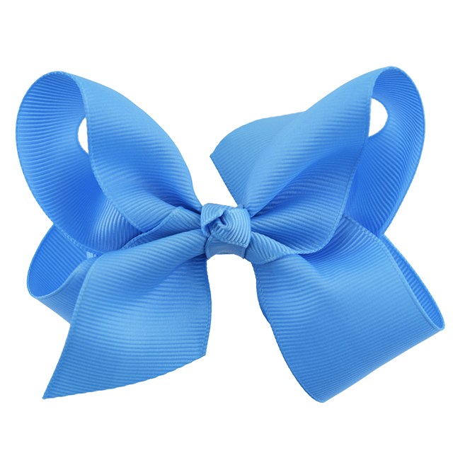 Grosgrain Ribbon Hair Bow Large - Blue Hair Bow Png (640x640), Png Download