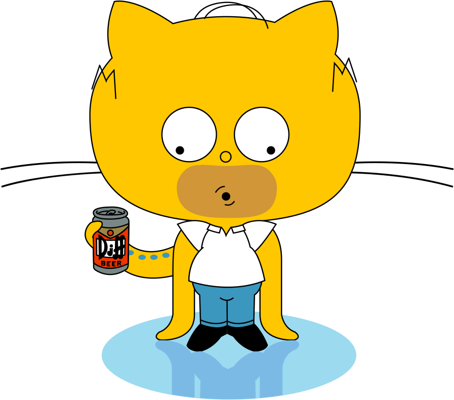 The Homercat - Octocat Homer (896x896), Png Download