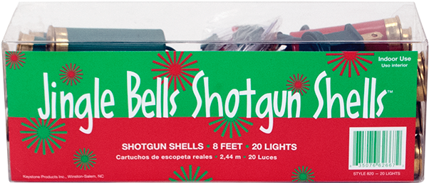 Jingle Bell Shotgun Shells - Jingle Bell Shotgun Shell Holiday Lights - Shotgun (693x369), Png Download