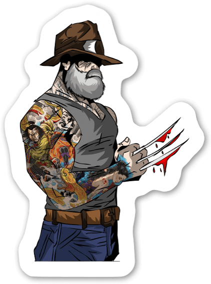 Tattooed Lumberjack Sticker - Leñador Png (454x600), Png Download