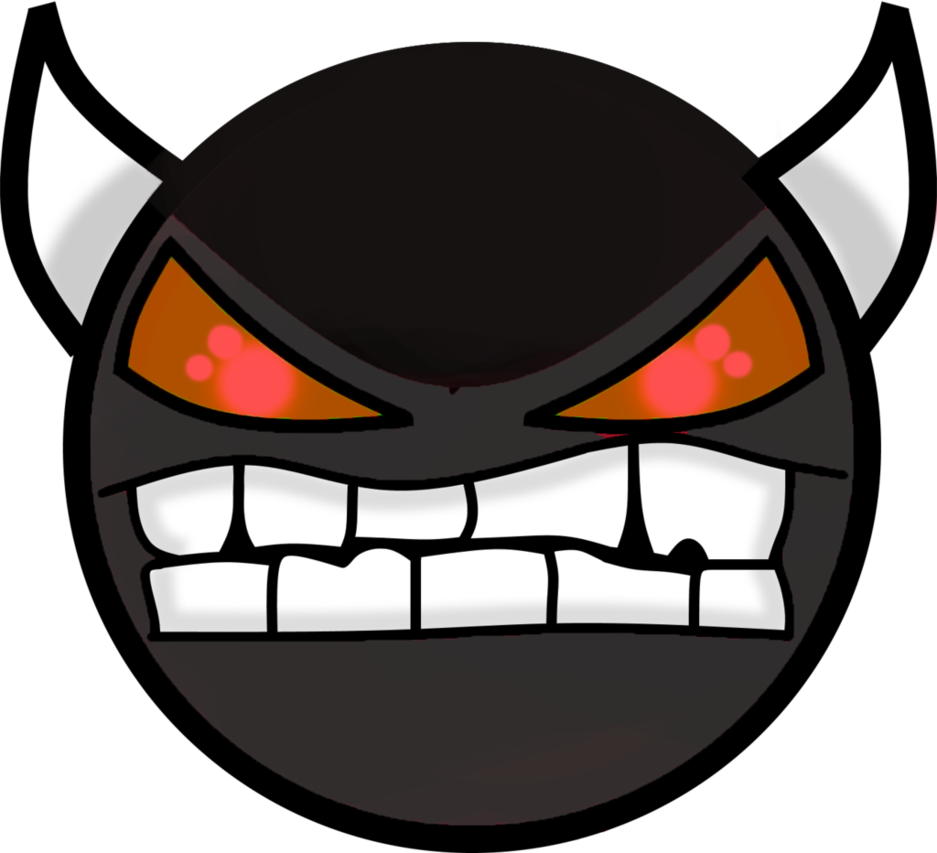 Svg Black And White Download Geometry Dash My Face - Demon Face Geometry Dash (937x853), Png Download