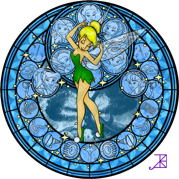 Tink's Stained Glass 2 By Akili Amethyst-d4d5f1i - Stained Glass Windows Disney (720x720), Png Download