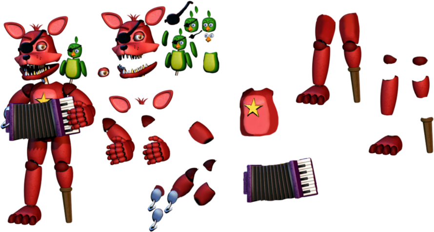 Rockstar Foxy Resource Do Not Steal Or Free To Use - Five Nights At Freddy's (1024x1024), Png Download