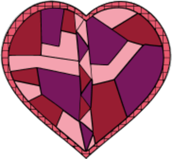 Stained - Stained Glass Heart Png (600x554), Png Download
