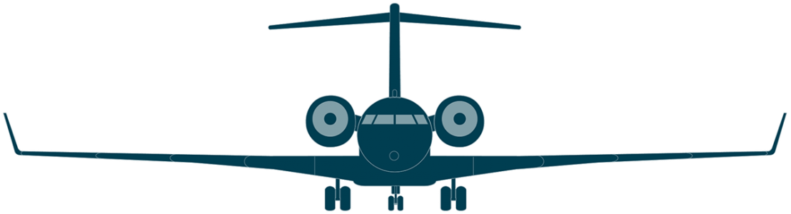 Clipart Library Global Bombardier Business Aircraft - Global 6000 Front View (1108x300), Png Download
