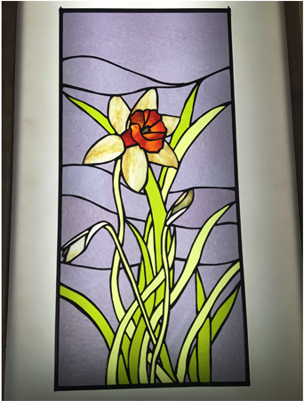 Floral Stained Glass - Stained Glass (700x450), Png Download