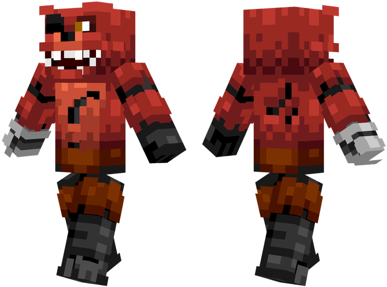 Foxy - Fnaf 1 Foxy Minecraft Skin (804x576), Png Download