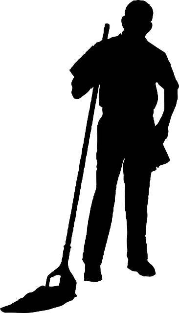 Clean Service - Cleaner Silhouette (366x640), Png Download