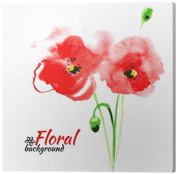 Beautiful Watercolor Paint Red Poppy - 15 X 13 X 4 , Biodegradable Cotton Tote With Multi-color (400x400), Png Download