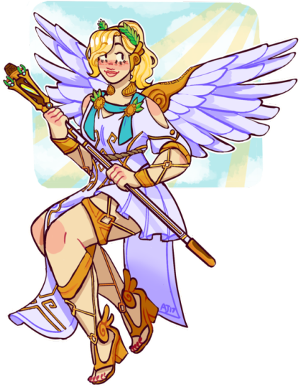 I Love Mercys New Summer Games Skin - Winged Victory Mercy Transparent (465x750), Png Download