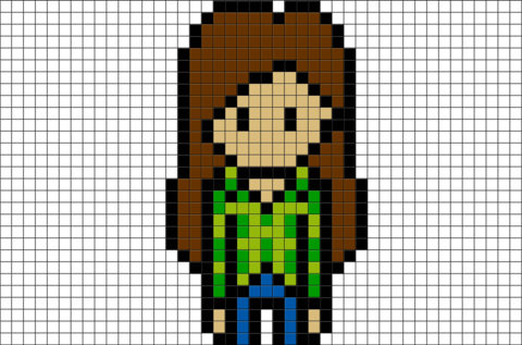 Gravity Falls Perler Beads Wendy (480x317), Png Download