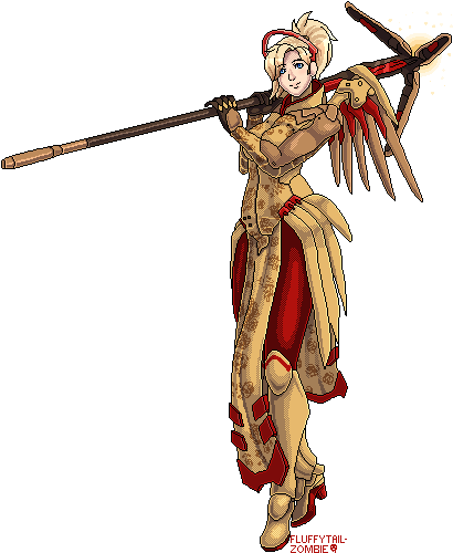 Overwatch Mercy Angela Ziegler Imp Mercy Devil Mercy - Cartoon (417x499), Png Download