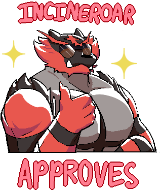 View Incineroar Approves2 , - Incineroar (350x420), Png Download