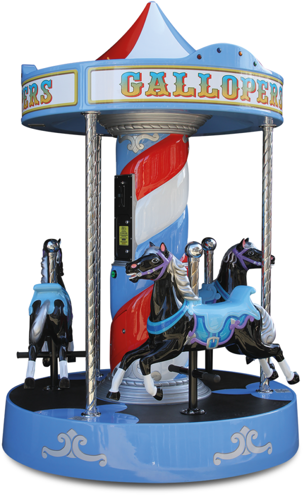 Gallopers Carousel - Purple Carousel Kiddie Ride (676x1024), Png Download